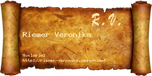 Riemer Veronika névjegykártya